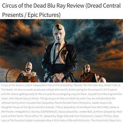 Circus of the Dead Blu Ray Review (Dread Central Presents / Epic Pictures)